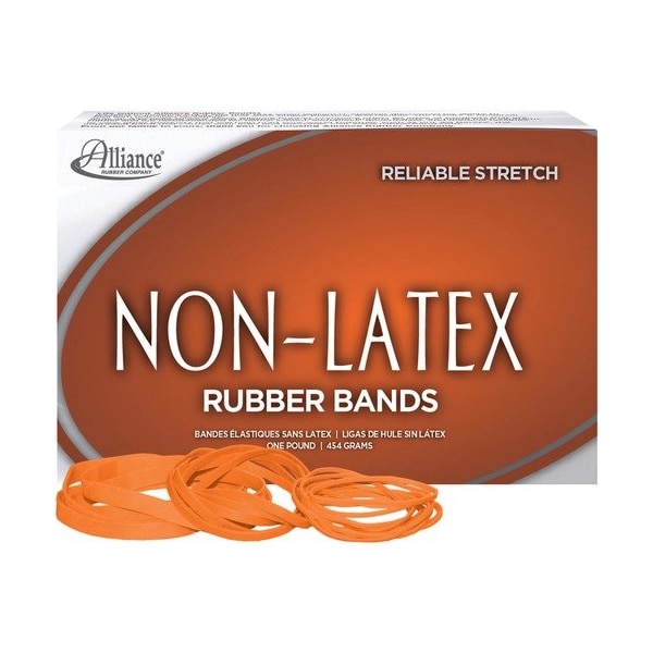 Alliance Rubber Alliance 37546, NON-LATEX RUBBER BANDS, SIZE 54 ASSORTED, 0.04in GAUGE, ORANGE, 1 LB BOX, 10PK ALL37546 - main